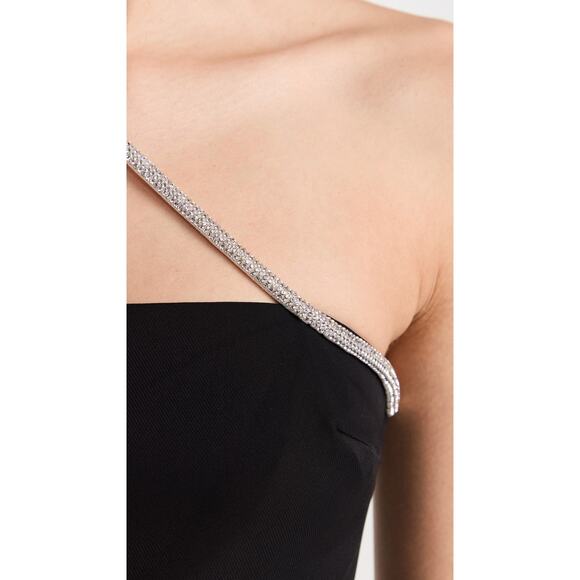 Revolve Amanda Uprichard Dream Mini Dress Crystal Embellished Strap Slit Med - Picture 4 of 11